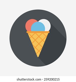 ice cream flat icon with long shadow,eps10