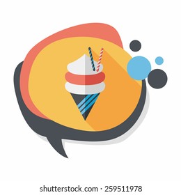 ice cream flat icon with long shadow,eps10