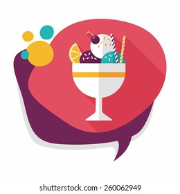ice cream flat icon with long shadow,eps10