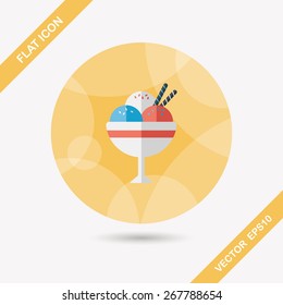 ice cream flat icon with long shadow,eps10