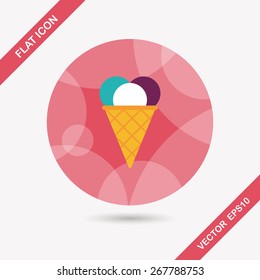 ice cream flat icon with long shadow,eps10