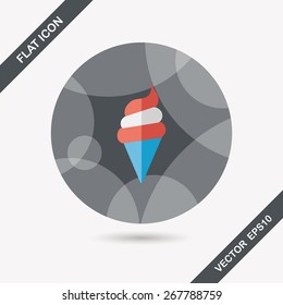 ice cream flat icon with long shadow,eps10
