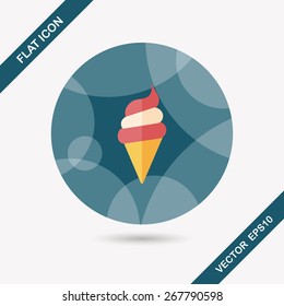 ice cream flat icon with long shadow,eps10