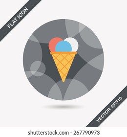 ice cream flat icon with long shadow,eps10