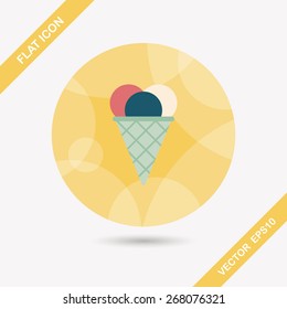 ice cream flat icon with long shadow,eps10