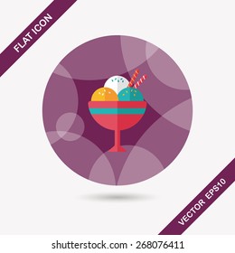 ice cream flat icon with long shadow,eps10