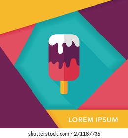 ice cream flat icon with long shadow,eps10