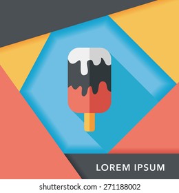 ice cream flat icon with long shadow,eps10