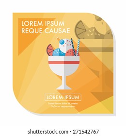 ice cream flat icon with long shadow,eps10