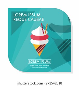 ice cream flat icon with long shadow,eps10