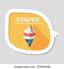 ice cream flat icon with long shadow,eps10