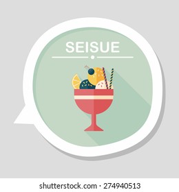 ice cream flat icon with long shadow,eps10