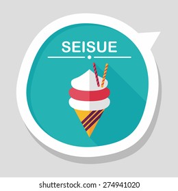 ice cream flat icon with long shadow,eps10