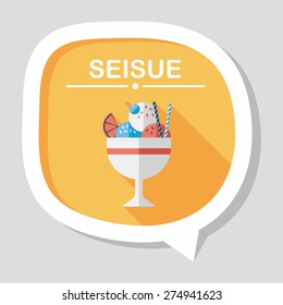 ice cream flat icon with long shadow,eps10