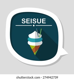 ice cream flat icon with long shadow,eps10