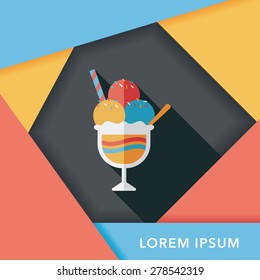 ice cream flat icon with long shadow,eps10