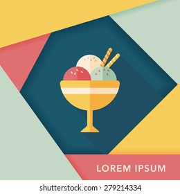 ice cream flat icon with long shadow,eps10