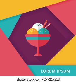 ice cream flat icon with long shadow,eps10