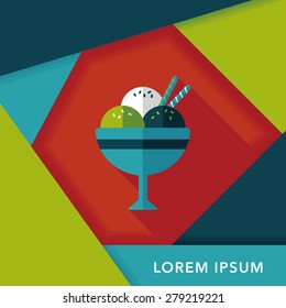 ice cream flat icon with long shadow,eps10
