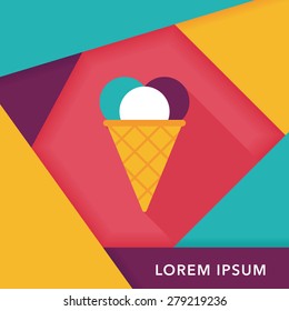 ice cream flat icon with long shadow,eps10