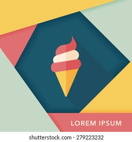 ice cream flat icon with long shadow,eps10