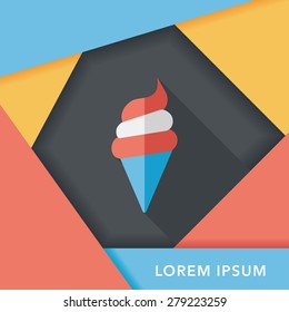 ice cream flat icon with long shadow,eps10