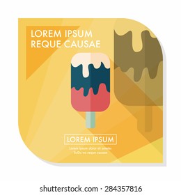 ice cream flat icon with long shadow,eps10