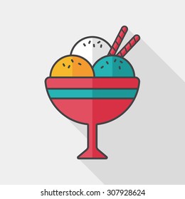 ice cream flat icon with long shadow,eps10