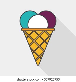 ice cream flat icon with long shadow,eps10