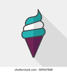 ice cream flat icon with long shadow,eps10