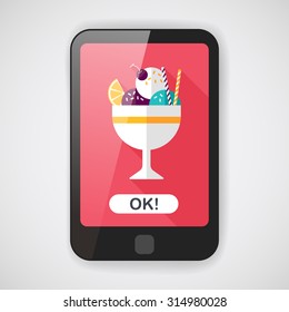 ice cream flat icon with long shadow,eps10