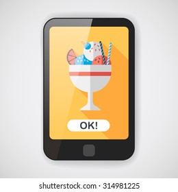 ice cream flat icon with long shadow,eps10