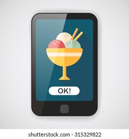ice cream flat icon with long shadow,eps10