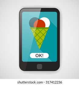ice cream flat icon with long shadow,eps10
