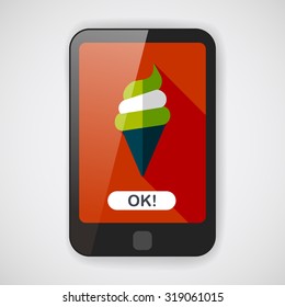 ice cream flat icon with long shadow,eps10