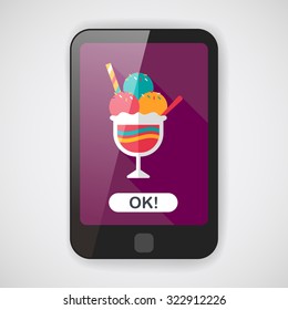 ice cream flat icon with long shadow,eps10