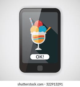 ice cream flat icon with long shadow,eps10