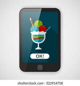 ice cream flat icon with long shadow,eps10