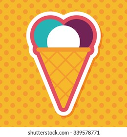 ice cream flat icon with long shadow,eps10