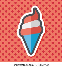 ice cream flat icon with long shadow,eps10