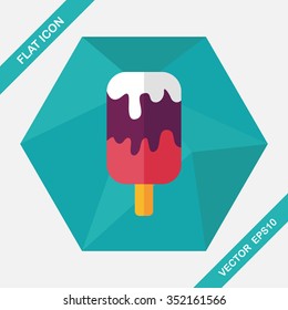 ice cream flat icon with long shadow,eps10