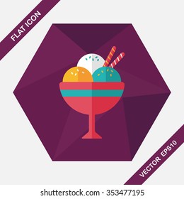 ice cream flat icon with long shadow,eps10
