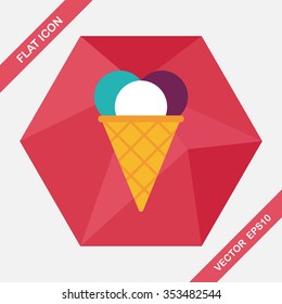 ice cream flat icon with long shadow,eps10
