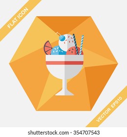 ice cream flat icon with long shadow,eps10