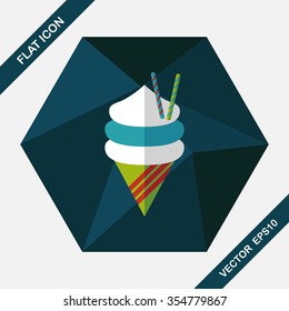 ice cream flat icon with long shadow,eps10