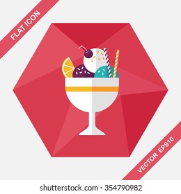 ice cream flat icon with long shadow,eps10