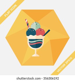 ice cream flat icon with long shadow,eps10