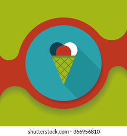 ice cream flat icon with long shadow,eps10