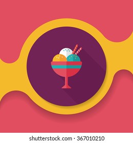 ice cream flat icon with long shadow,eps10
