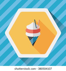 ice cream flat icon with long shadow,eps10